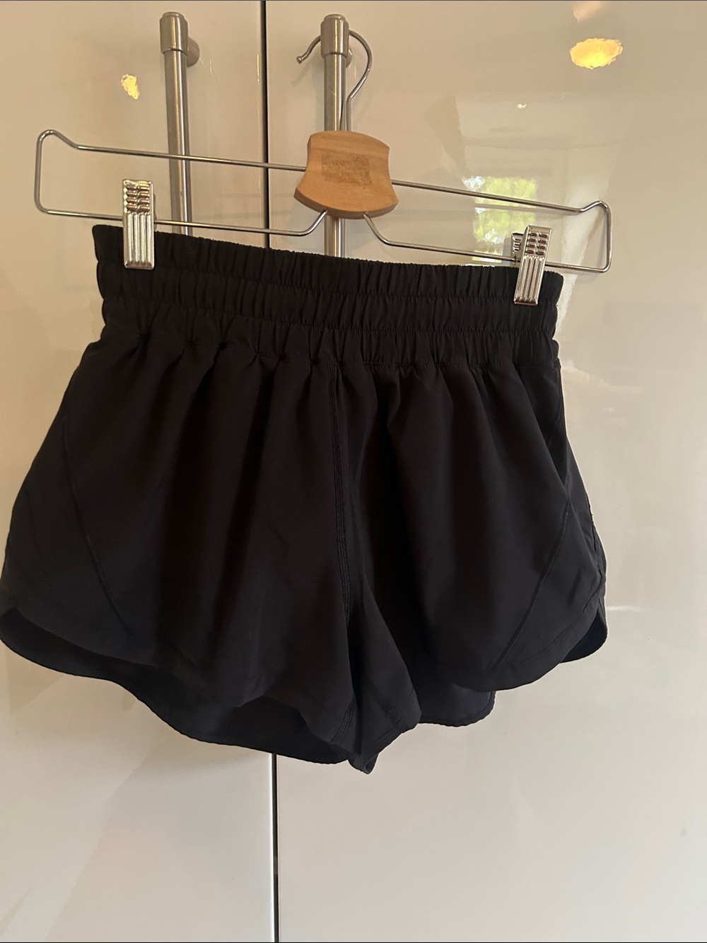 Black Lululemon Women's Elastic-Waist Running Shorts
